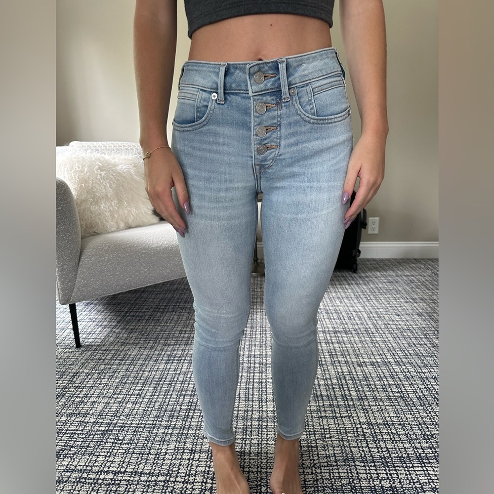Express skinny jeans 00Short light wash